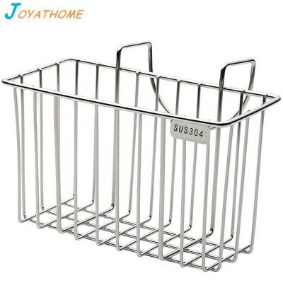 Stainless Steel Sponge Holder Tray Kitchen Shelf Organizer Dish Dine Rack Over Sink Utensil Dryer Rack Hook Metal Organizer